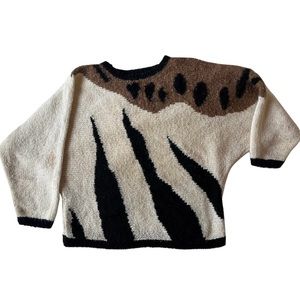 Carducci 1980s zebra leopard sweater